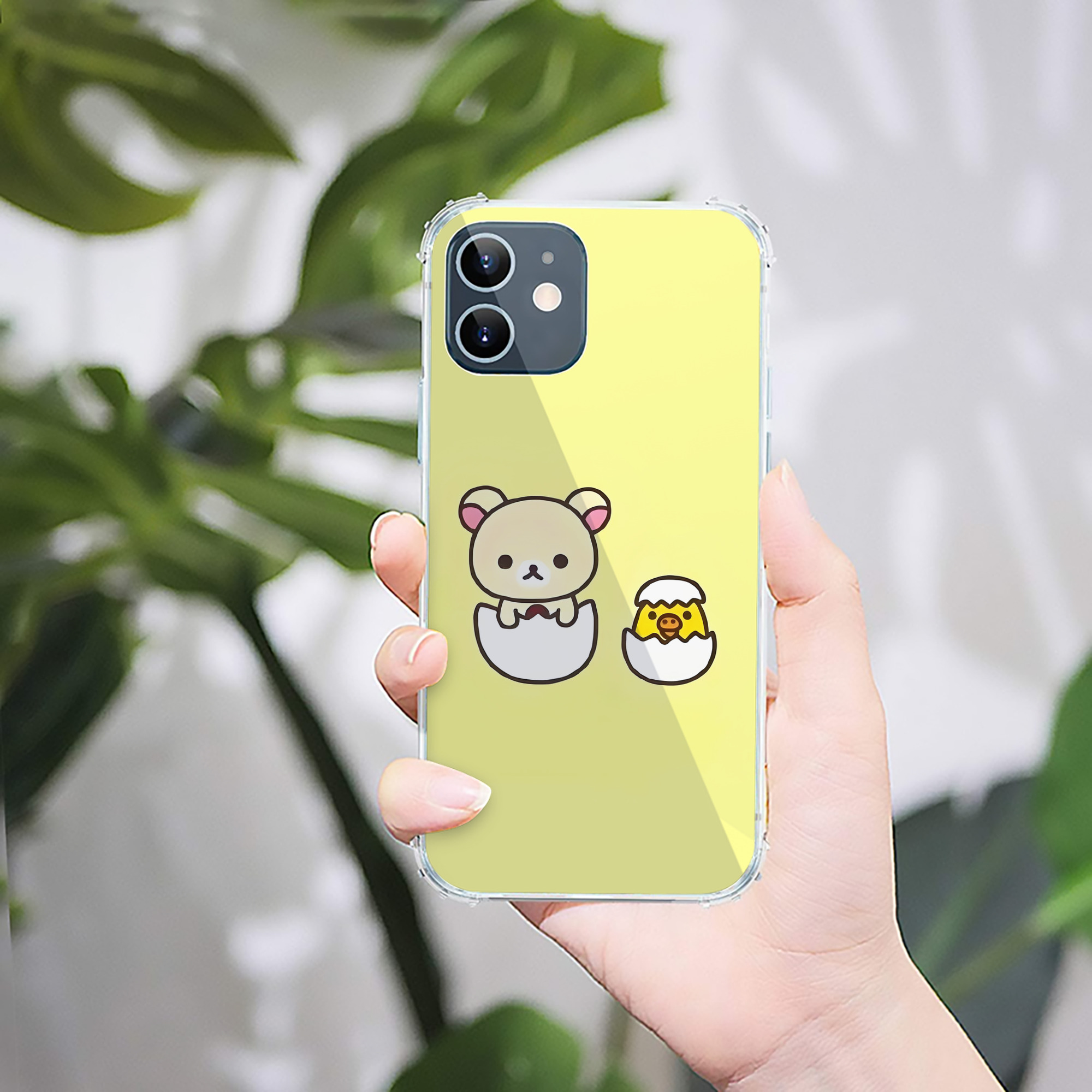 （画像用） リラックマ リラックマ キイロイトリ Rilakkuma Korilakkuma Kiiroitori 【iPhone 12シリーズ対応】透明スマホケース（クリアソフトケース）